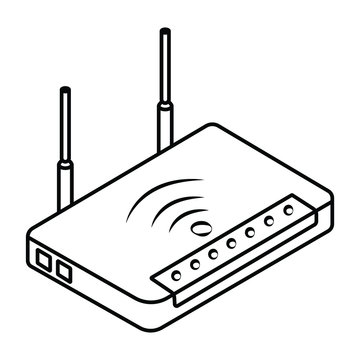 recommend clip art: Internet service wireless router / modem with wifi signal flat vector icon for apps and websites