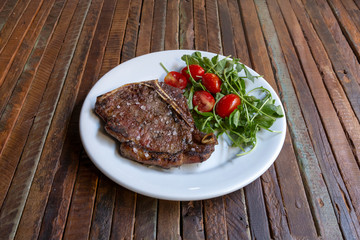 steak with vegetables