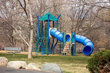 Empty child's park during quarantine and social isolation
