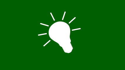 Light bulb icon,green background white bulb icon,idea bulb icon