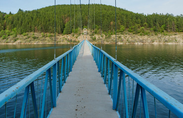 Long hanging bridge over Arda river in Kardzhali region, South Bulgaria
