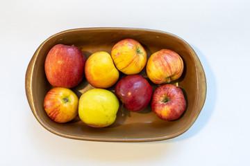 Fototapeta na wymiar Fruit in a bowl; apples.