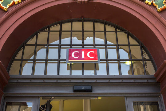 Basel, SWITZERLAND : Bank CIC office. Bank CIC (Switzerland) Ltd. is a subsidiary of the French financial group Credit Mutuel-CIC.