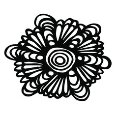 Vector illustration.Close-up abstract plant on isolated white background.