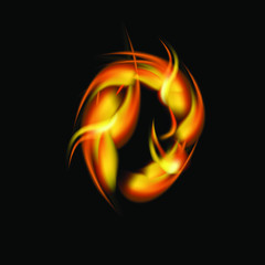 Collection of fonts or letters from fire, modern red fire, fonts Tattoo Fire. The alphabet is hot, ABC is burning. Hot typography. fire lettering, letter O