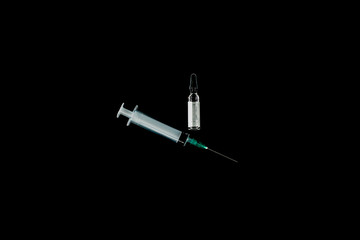 Syringe and ampoule pharmaceutical vial