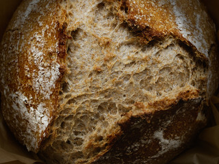 Freshly baked sourdough bread