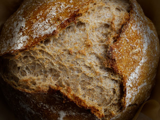 Freshly baked sourdough bread