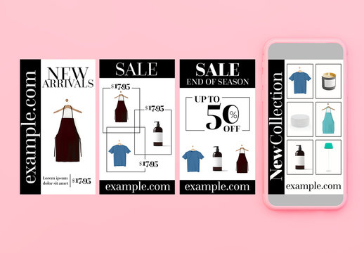 Elegant and Minimalist Social Media Story Layouts for Online Store