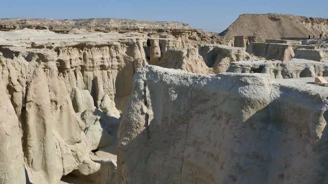 Strange looking rock formations of the Valley of the Stars in Qeshm southern Iran