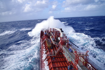 Tanker in bad weather / storm