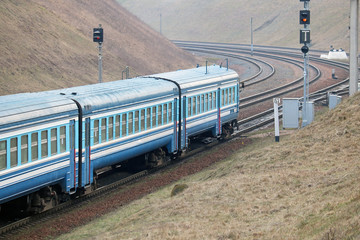 arrival of a passenger train at the railway station