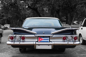 colorkey of classic american car in havana cuba