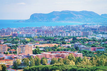 Scenery with cityscape and landscape Palermo Sicily