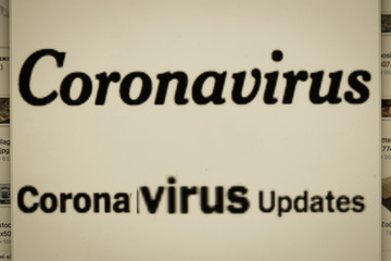 Fototapeta na wymiar COVID-19 Coronavirus Pandemic: newspaper clippings and online media news