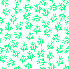 Naklejka na ściany i meble Seamless pattern green twig on a white background, texture, layout.