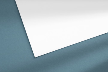 Blank business card on textured grey background close-up view as template for design, logo, embossing presentation, promotion, branding etc.