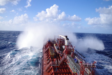 Tanker in bad weather / storm