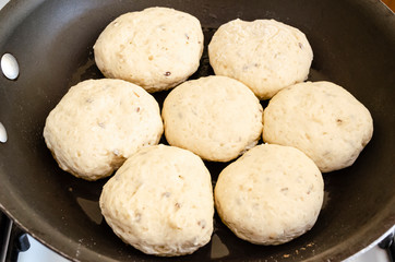 Dumplings In Frying Pan