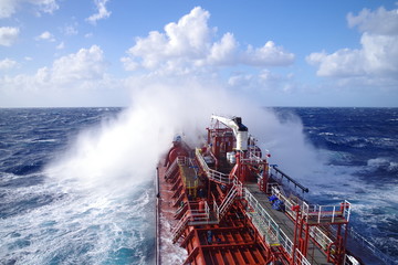 Tanker in bad weather / storm