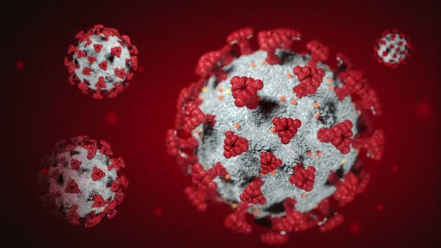 Realistic 3D animation of the Coronavirus 2019-nCoV Wuhan. COVID-19. Seamless loop.