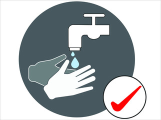 requent washing of hands with water and soap. disinfection of  covid- 19 concept