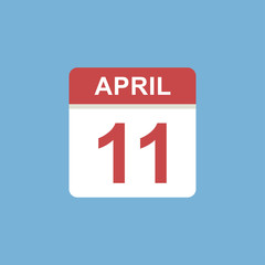 calendar - April 11 icon illustration isolated vector sign symbol