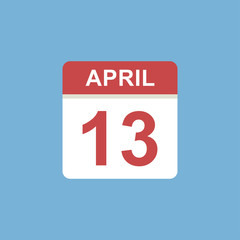 calendar - April 13 icon illustration isolated vector sign symbol