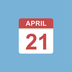 calendar - April 21 icon illustration isolated vector sign symbol