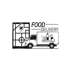 Truck smartphone icon fast food delivery. Concept.