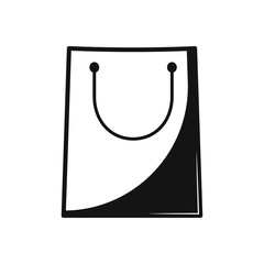 Shopping bag icon on white back. Concept.
