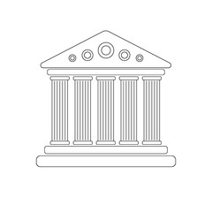 University, museum Icon Isolated on White Background