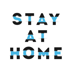 Let's stay home. Bright cut design colored letters. Modern hand drawn lettering. Colourful lettering for postcards and banners. Motivational calligraphy poster. Stylish font typography. Abstract type.
