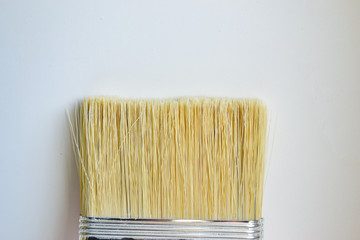 paint brush. White background, top view, isolated, place for text.