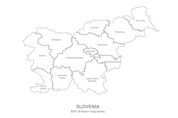 slovenia map. vector map of slovenia in balkans country. 
