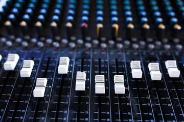 Audio mixing console dj mixer sound .