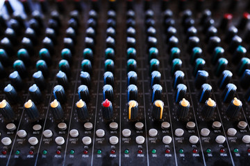 Audio mixing console dj mixer sound .