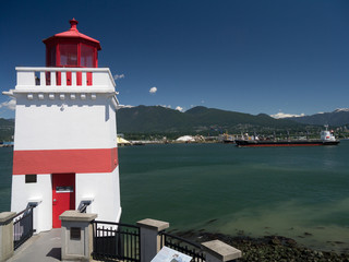 lighthouse on coast of sea