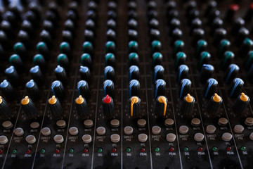 Audio mixing console dj mixer sound .