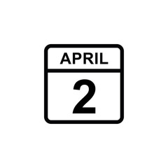 calendar - April 2 icon illustration isolated vector sign symbol