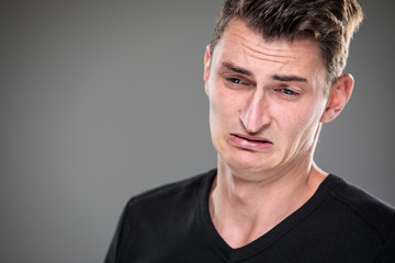 Fear/anxiety/regret/uncertainty in a young man - effects of a difficult life situation - vivid...