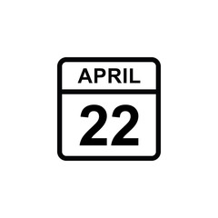 calendar - April 22 icon illustration isolated vector sign symbol