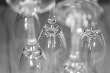 Wine and champagne glasses at a celebration for a wedding