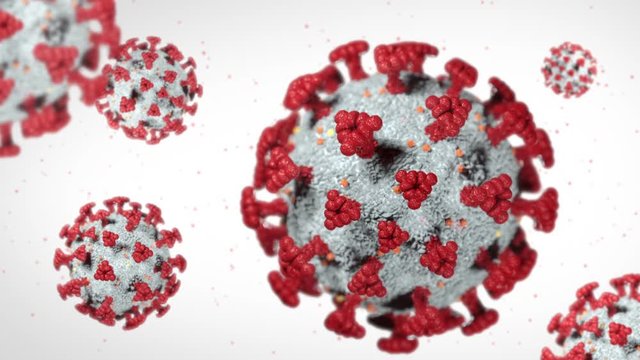 Realistic 3D animation of the Coronavirus 2019-nCoV Wuhan. COVID-19. Seamless loop.
