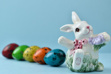 Easter eggs. The geometry of eggs with a rabbit. Easter