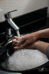 washing hands for hygiene