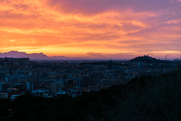 Summer sunset over Cagliari
