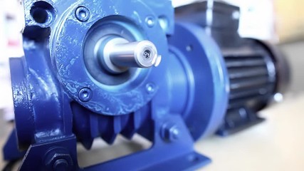 Big blue electric motor rotation