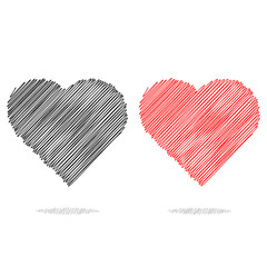 Red hearts set, isolated on white background, vector illustration.