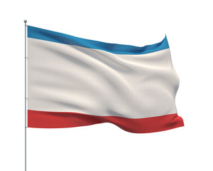 Fototapeta na wymiar Waving flags of the world - flag of Crimea. Isolated on WHITE background 3D illustration.
